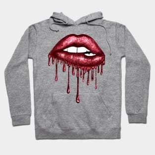 Dripping Bloody Red Lips Hoodie